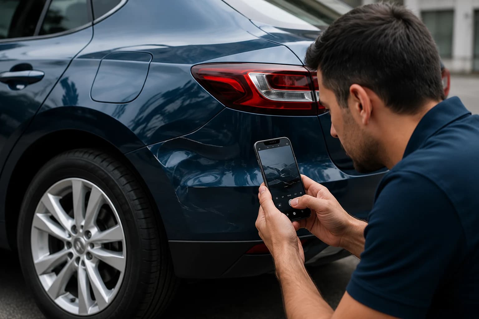 Inspectie van schade aan een auto